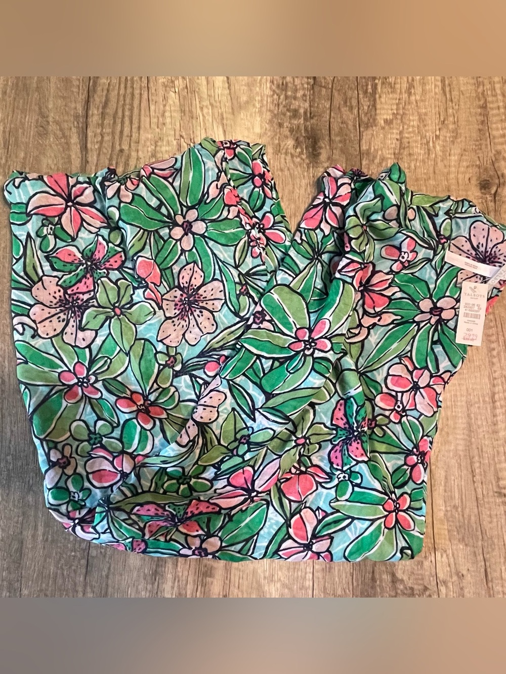TALBOTS infinity floral scarf NWT